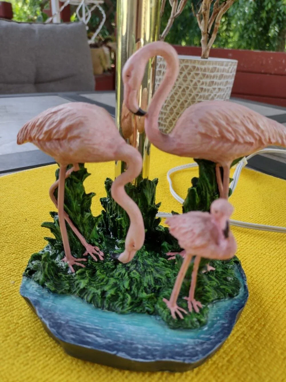 Vintage JSNY Flamingo Lamp with Flamingo Silhouette Shade